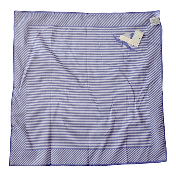 Neusteters Blue White Cotton Seagull Scarf Made in Italy 22" Sq MCM Original Tag - Picture 7 of 16